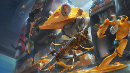 LoL skin sale: a humanoid rat with a large wedge of cheese on their head.