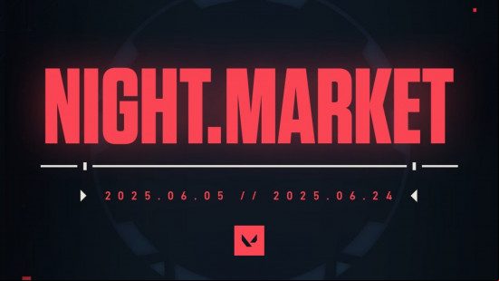 The words "Night.Market" and the dates for the next Valorant Night Market event.